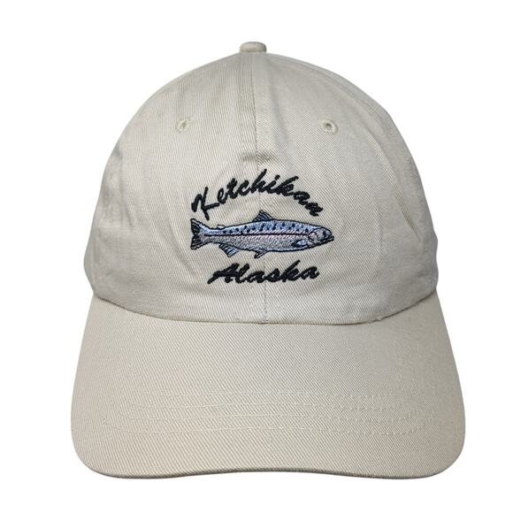 Ketchikan Alaska Slideback Baseball Cap Beige OS Adjustable Prairie Mountain - Picture 1 of 10